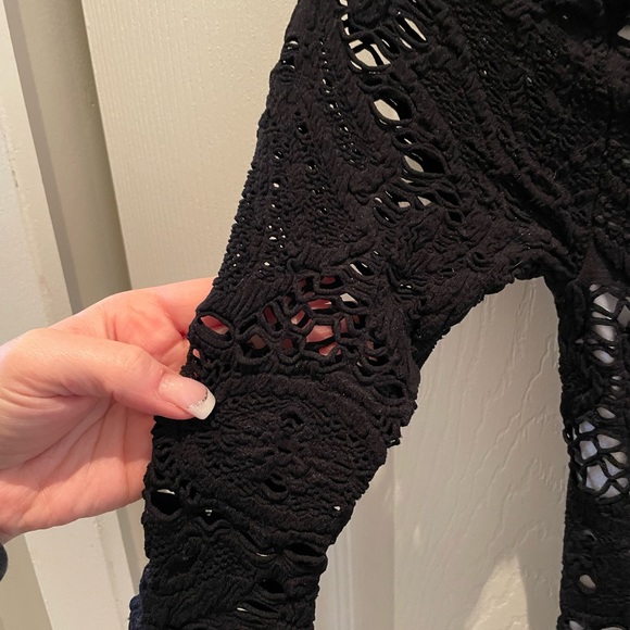 XS S Free People Medallion Bodycon Crochet Dress black and white - Picture 7 of 9